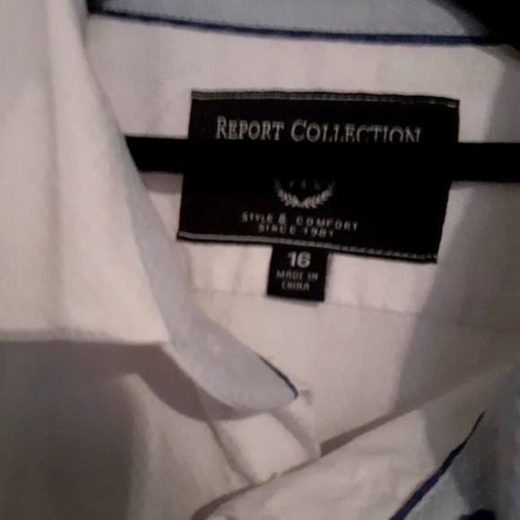 Report Collection Men's Slim-Fit White Dress Shirt - Picture 6 of 6